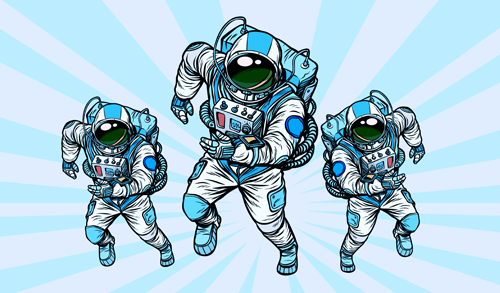 illustration of a team of astronauts