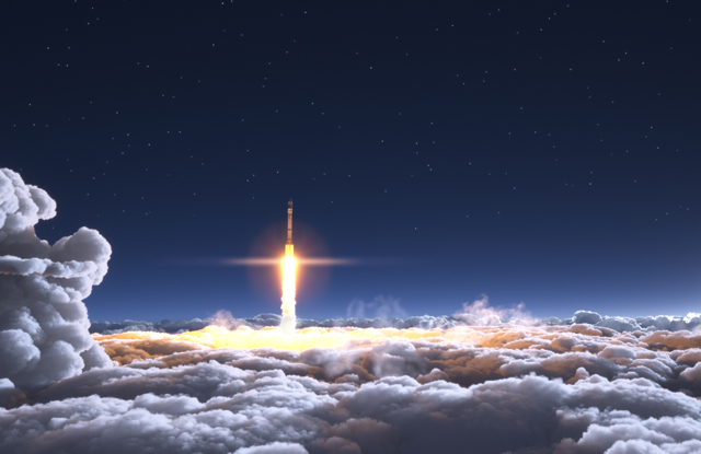 rocket launched in the sky